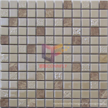 Cream Beige Ceramic and Marble Mosaic (CS233)